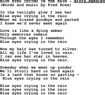 Blue Eyes Crying In The Rain Uma Canção Que Faz A Alma Cantar e Os Pés Batucarem